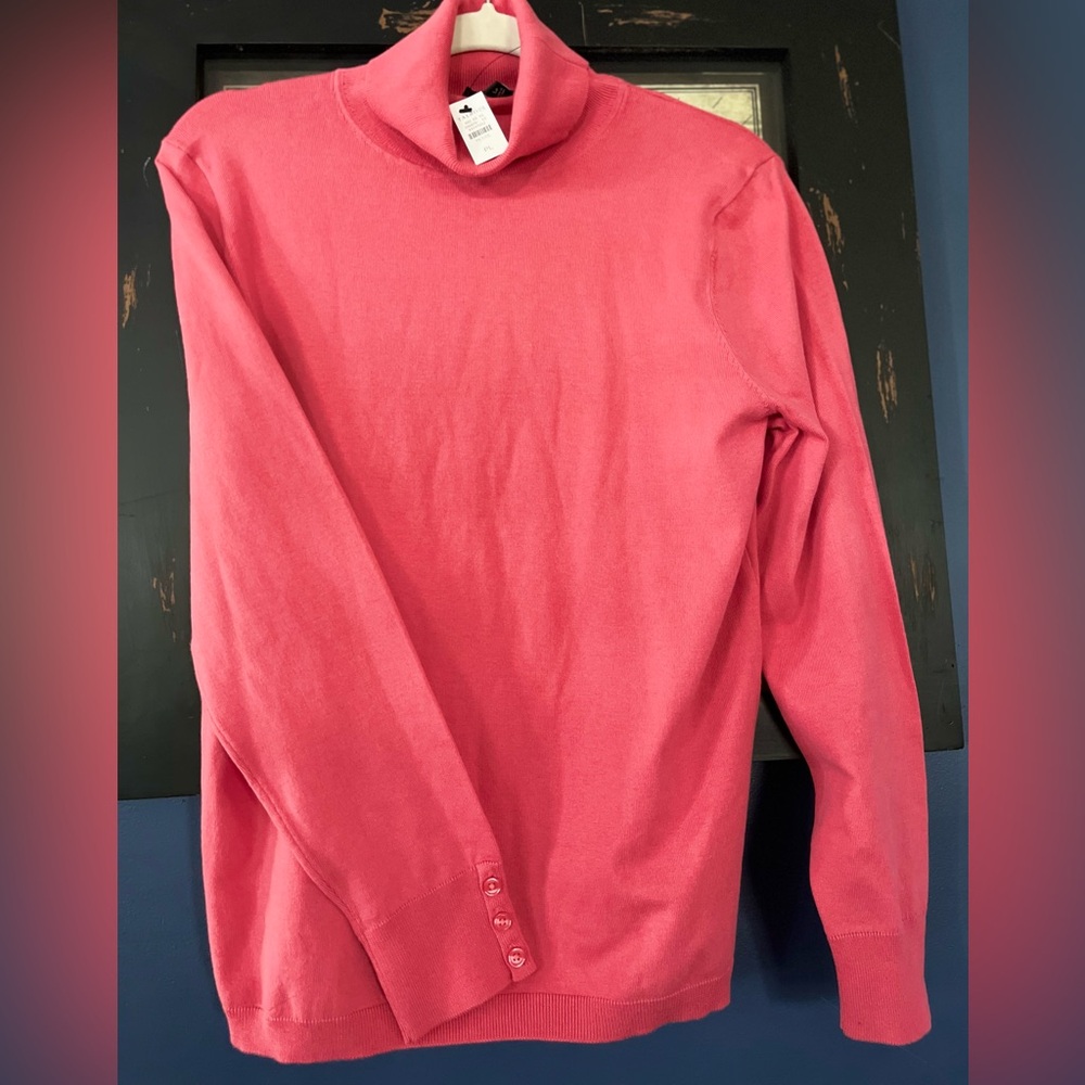 Talbots Vibrant Pink Petite Turtleneck